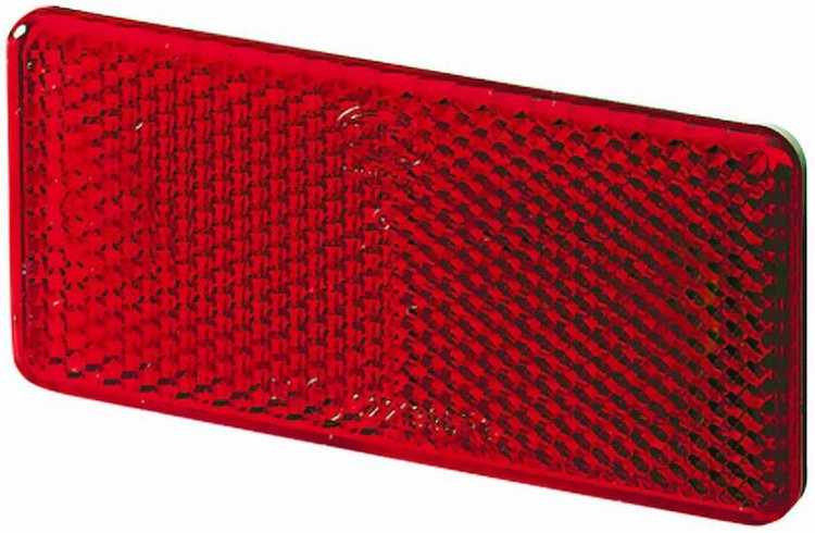 3326 Reflex Reflector Rectangle Red Lens w/Adhesive ECE Approved 2 Per Package