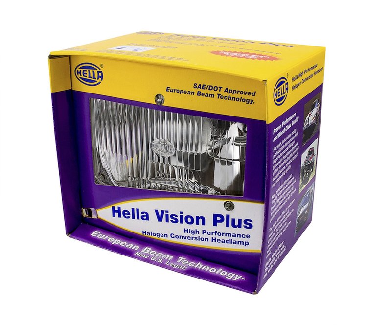 7" x 6" Rectangular Vision Plus Halogen Conversion Headlamp Includes 1 Lamp, Dust Boot and Bulb ECE Approved