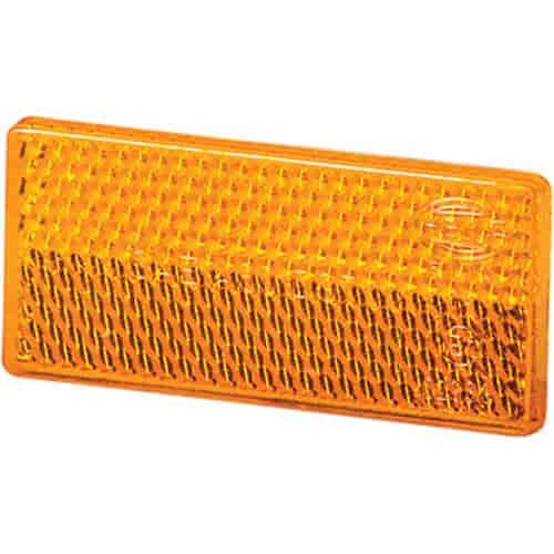 4412 Reflex Reflector Rectangle Amber Lens w/Adhesive SAE Approved