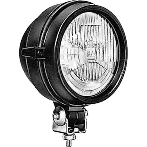120mm Headlamp Round Clear Lens Black Housing High/Low Beam 12V 75/70W ECE Approved