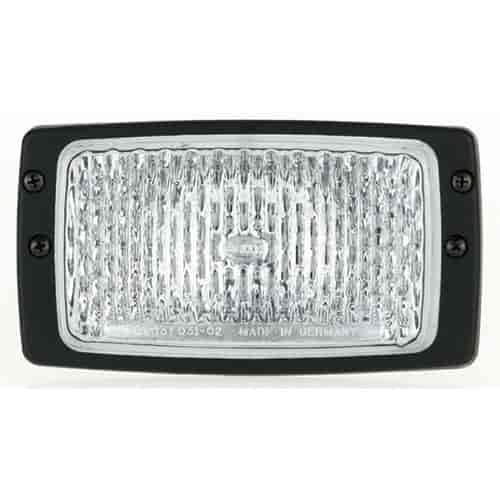 Module 6213 Halogen Work Lamp Rectangle Clear Lens Black Housing w/Flush Mount Close Range 12V 55W