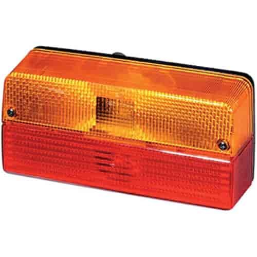 6356 Stop/Turn/Tail Lamp Rectangle Red/Amber Lens w/Reflex Reflector 12V ECE Approved
