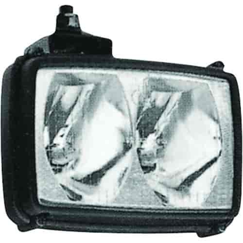 AS115 Double Beam Halogen Work Lamp Rectangle Glass Lens Black Housing Long Range 24V 70W Bulk