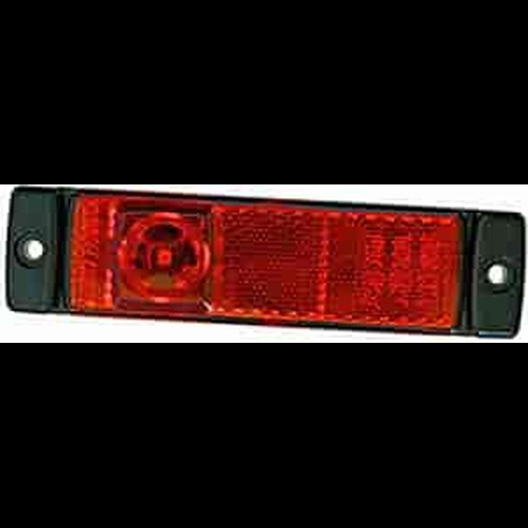 8645 LED Tail Lamp Rectangle Red Lens w/Reflex Reflector 12V