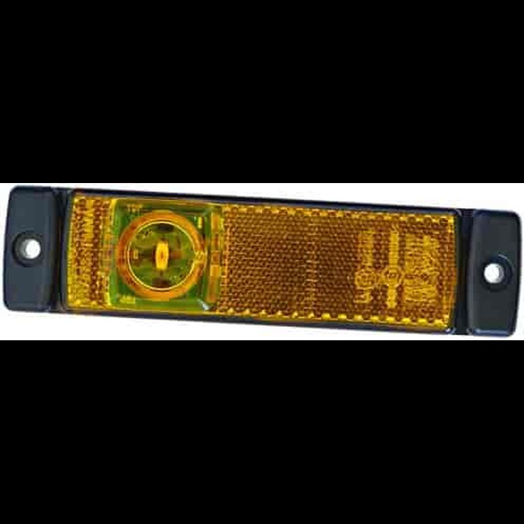 8645 LED Side Marker Lamp Rectangle Amber Lens w/Reflex Reflector 12V