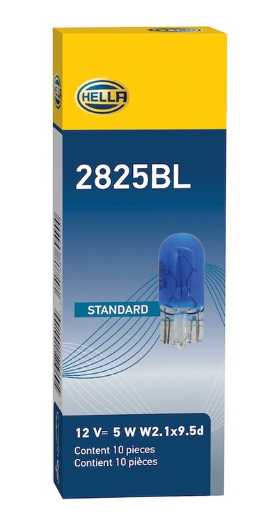 BULB 2825BL 12V 5W W2.1X9.5D T3025 BLUE