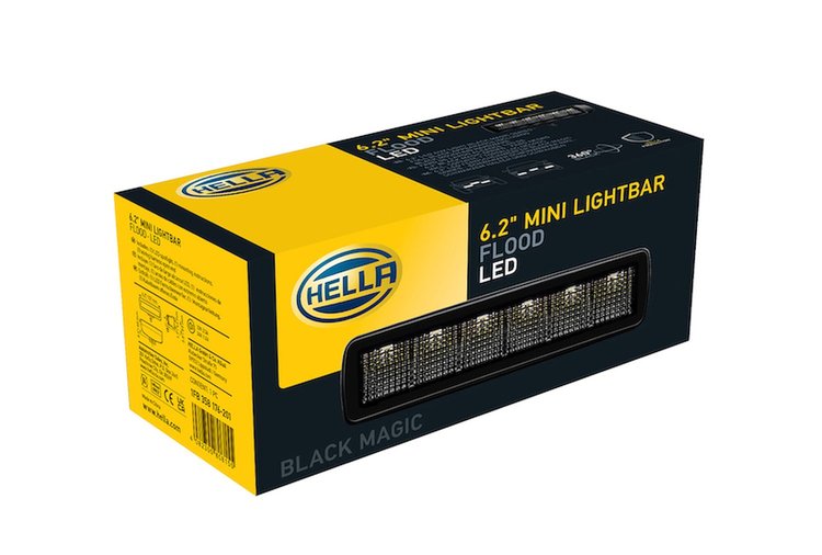 Black Magic Series Mini Flood LED Light Bar, 6.200 in. Length, Surface-Mount