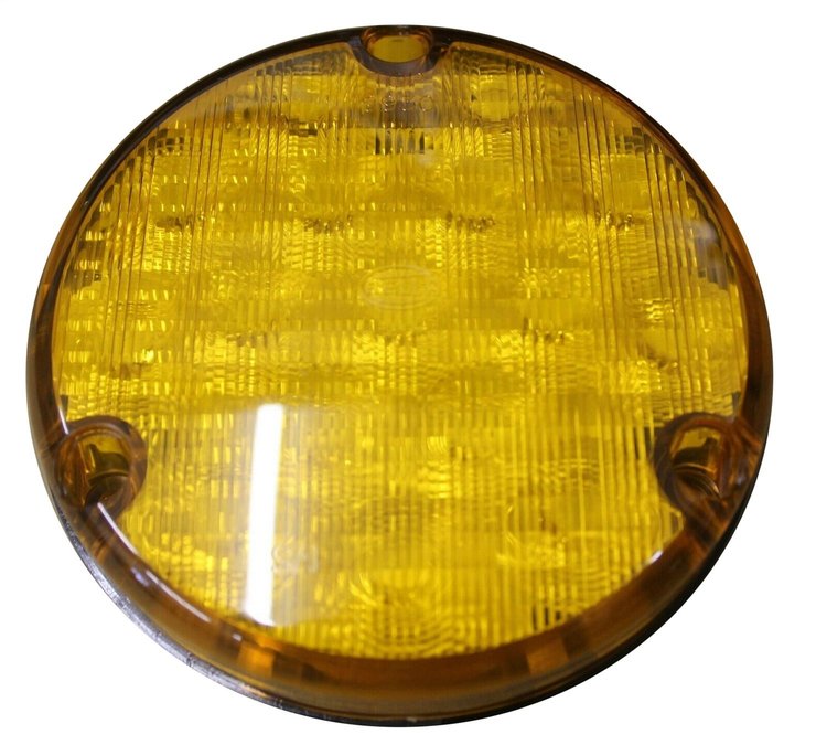 110mm Turn Lamp Amber Lens Black Bezel SAE Approved Front