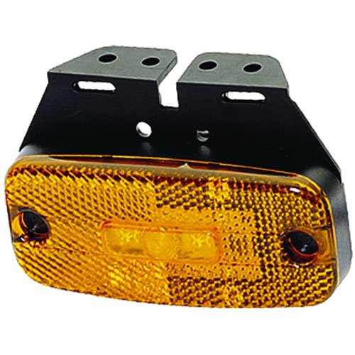 3639 LED Side Marker Lamp Rectangle Amber Lens w/Reflex Reflector And Bracket 12V ECE Approved