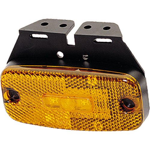 3640 LED Side Marker Lamp Rectangle Amber Lens w/Reflex Reflector And Bracket 24V ECE Approved