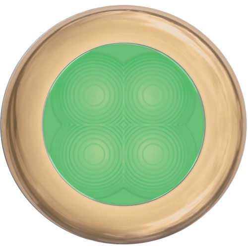 9805 LED Slimline Interior Lamp Round Green Lens Gold Bezel 24V Qty. 24