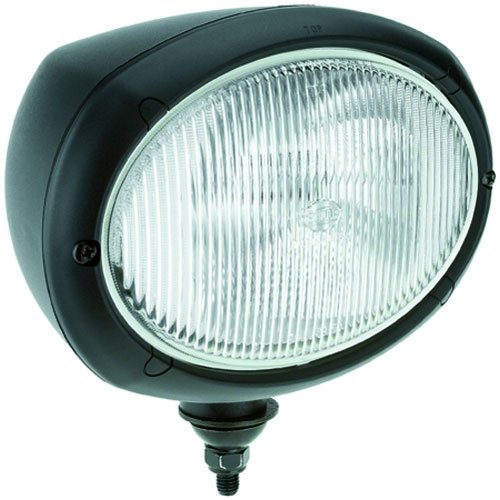 Oval 120 Halogen Work Lamp Clear Lens Black Housing Mid Range 12V 65W