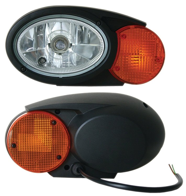 Oval C120 Combination Headlamp LH Driver Side Clear And Amber Lens Black Housing High/Low Beam 12V 60/55W SAE Approved