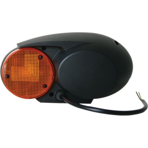 Oval C120 Combination Headlamp LH Driver Side Clear And Amber Lens Black Housing High/Low Beam w/Bracket 12V 60/55W SAE Approved