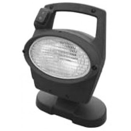 Oval 100 Halogen Work Lamp Clear Lens Black Housing Close Range Pedestal Mount 24V