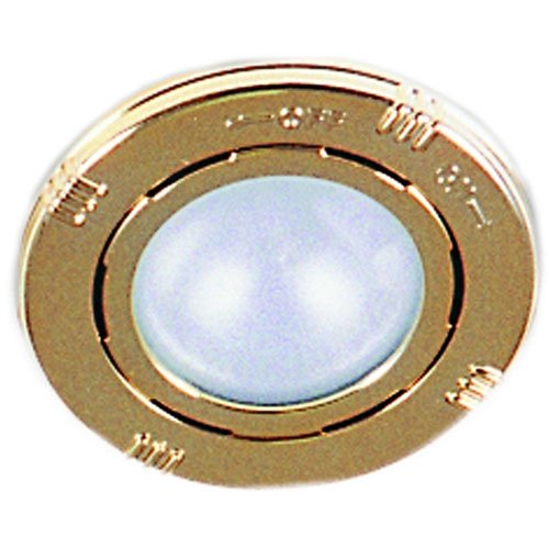 8521 Interior Lamp Round White Lens w/Brass Rim 24V