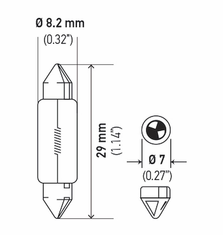 BULB 3022 12V 5W SV7-8 T2.25 8X29MM
