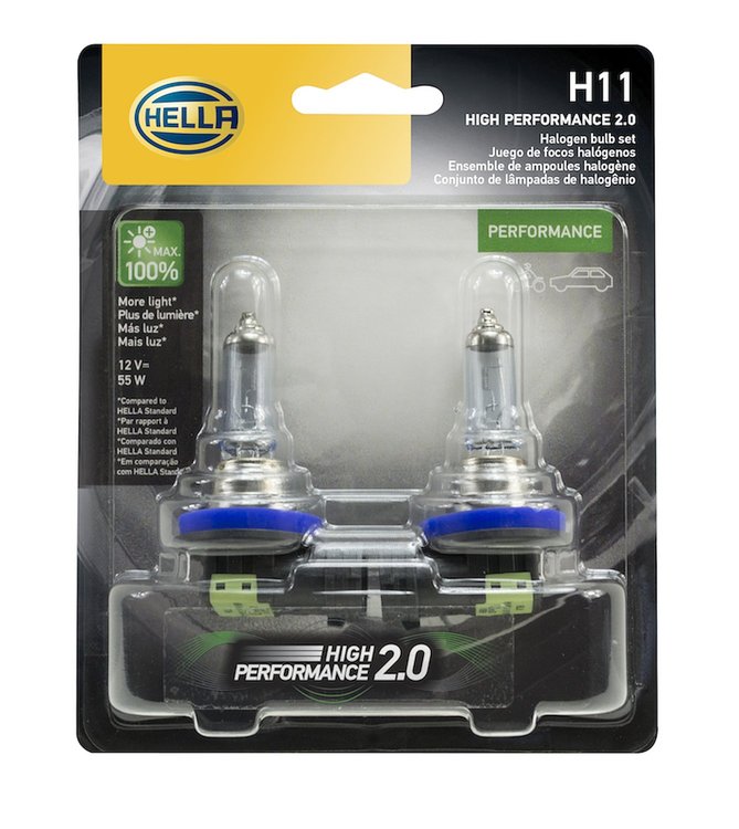 H11 High Performance Halogen Light Bulb, Twin Pack