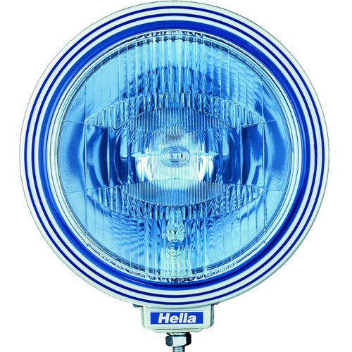 Rallye 3000 Driving Lamp; Rnd; Blue Lns; ABS Hsing w/Slvr Accnt/Blue Stripe; w/Pos Lmp; Uprght Mnt;