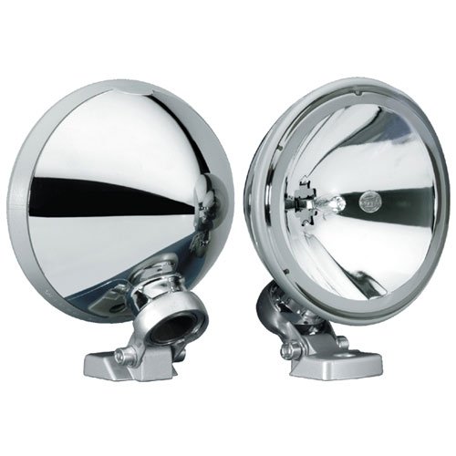 FF 200 Fog Lamp Round Clear Lens Chrome Housing Incl. 1 Lamp/12V 55W Halogen Bulb/Stone Shield/Mounting Hardware