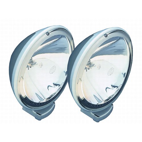HELLA FF 200 Series Driving Lamp Kit; Rnd; Clr Lens; Gry Hsing; Uprght/Pendant Mnt; Incl. Lmps/12V 5