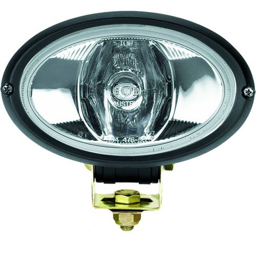 Oval 100 Halogen Work Lamp Clear Lens Black Housing Long Range 12V 55W Each