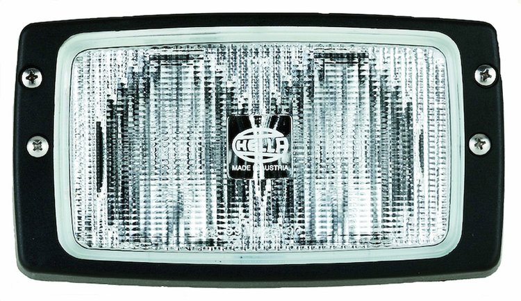 Module 6213 Halogen Work Lamp Rectangle Clear Lens Black Housing w/Flush Mount Double Beam Close Range 12V 55W