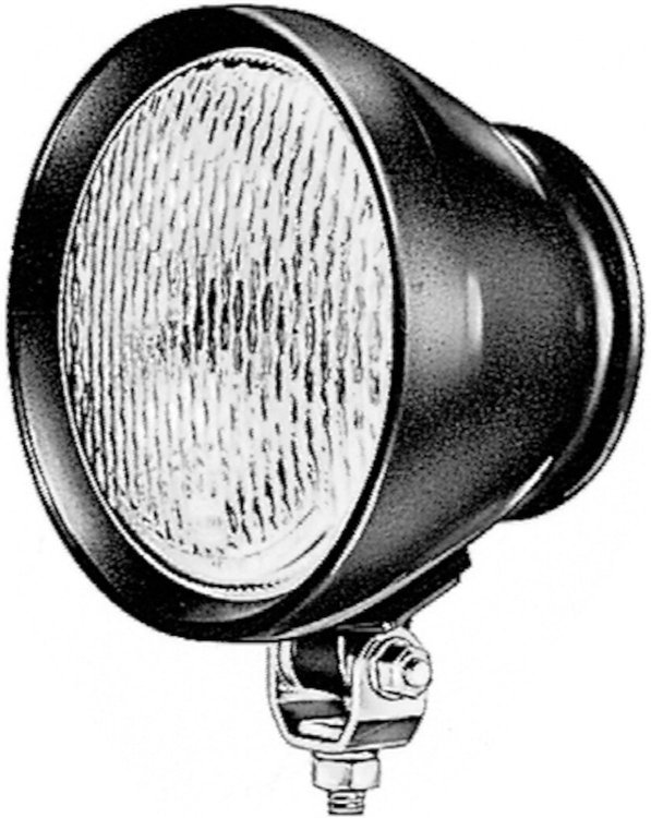 Gladiator Rubber Halogen Work Lamp Round Glass Lens Black Housing Close Range 12V 55W