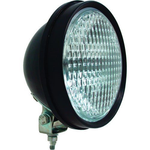 Rubber 6 in. Halogen Work Lamp Round Glass Lens Black Housing Close Range 12V 55W