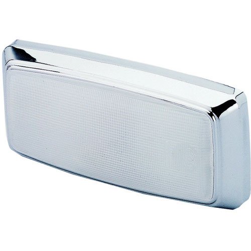 1331 Interior Lamp Rectangle White Lens Chrome Rim 24V