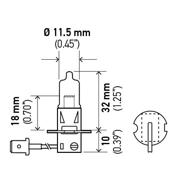 BULB H3 12V 55W PK22S T3.25 BULLET