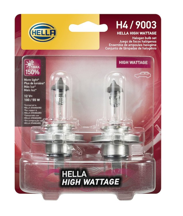 H4 Halogen High Wattage Light Bulb, Twin Pack [100/55W]