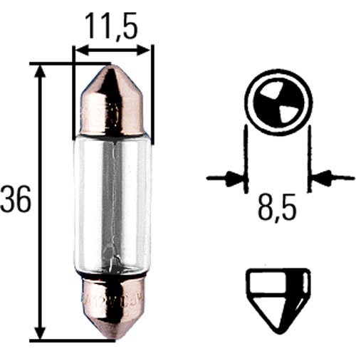 T3.25 Incandescent Bulb 12V 5W