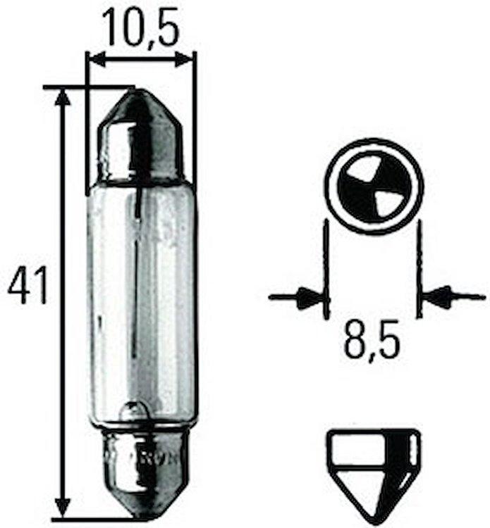 T3.25 Incandescent Bulb 12V 10W