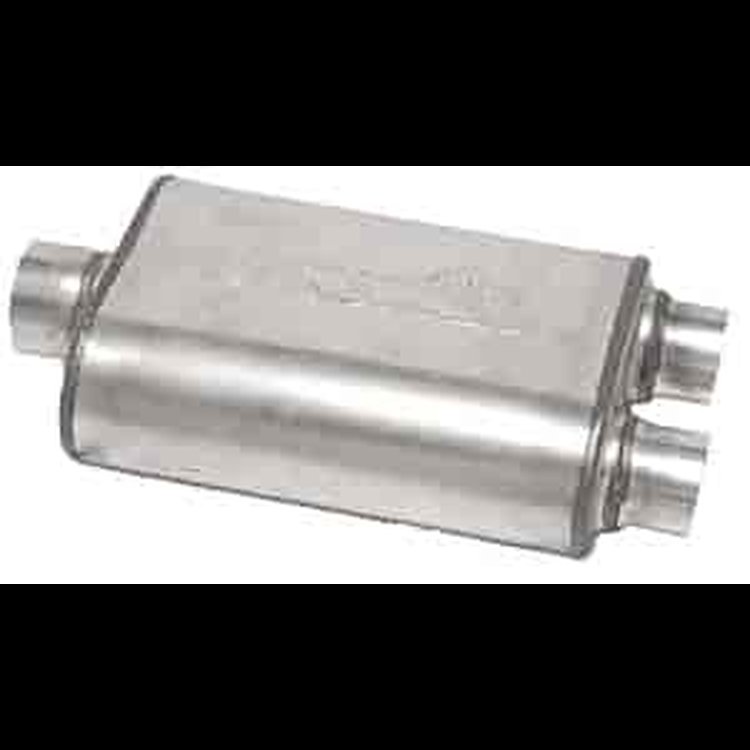 Ultra-Flo Welded Muffler 3" Center In, 2.5" Dual Out
