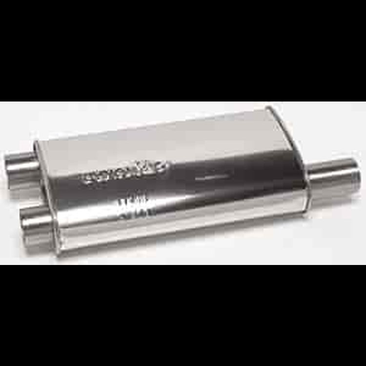 Ultra Flow SS Welded Muffler In/Out: Single 2-1/2" In Dual 2-1/2" Out