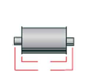 Exhaust ULTRA-FLO CTR IN/OUT 2.25