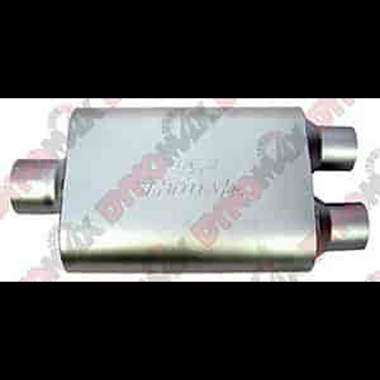 Aluminized 2.5" Centered Inlet/Dual 2.5" Outlets 9.75" x 4" x 13" Body
