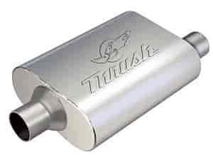 Aluminized 3.00" Offset Inlet/Center Outlet 9.5" x 4.0" x 13.0" body