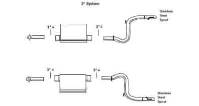 Ultra Flo Welded Exhaust System 1999-04 Mustang Cobra 4.6L DOHC