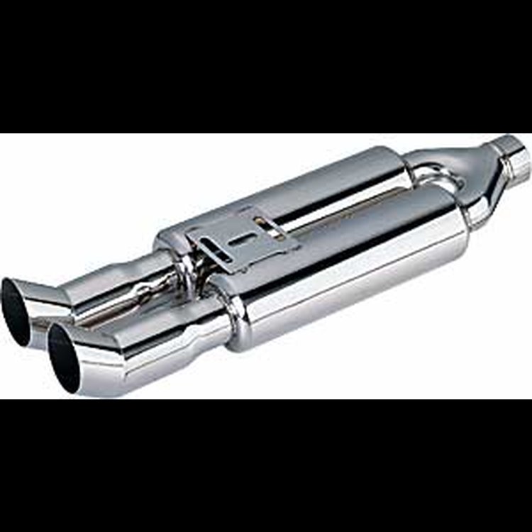 Inlet: 2-1/2" Tip Dia.: Dual 3" Tips Size: Dual 4" Mufflers