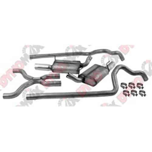 VT Dual Cat-Back Exhaust System 2.5 in. System Dual Rear Incl. VT Muffler Tail Pipe Clamps 3 in. Tips Stainless Steel