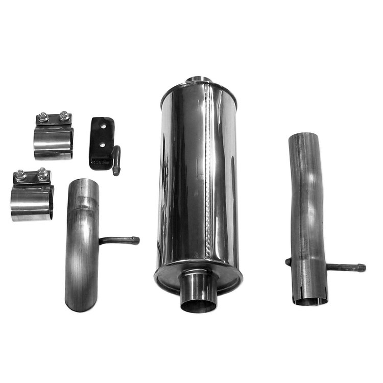 Ultra Flo Polished Cat-Back Single Exhaust System for 2012-2018 Jeep Wrangler JK, Wrangler w/3.6L [Polished]