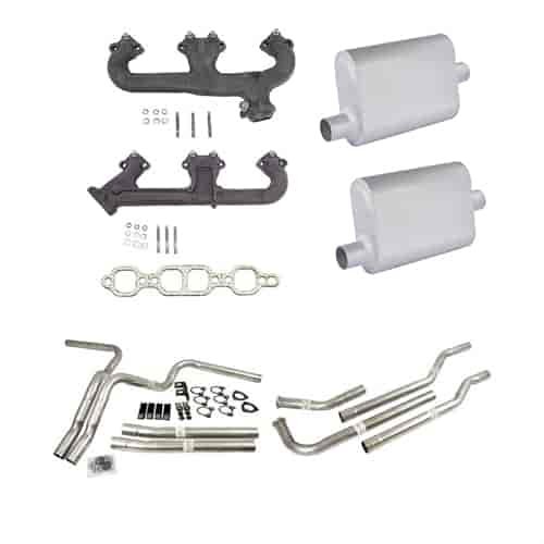 Complete Dual Exhaust Kit for 1973-1987 Chevy Truck/Suburban 4WD Small Block 350-400