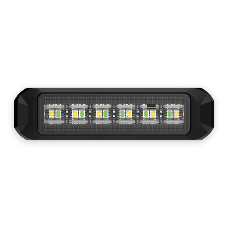 BB6110D BUILTBRIGHT Work Bar Strobe4 Slim, 4 in. Ultra Slim Strobe Light, Amber/Green