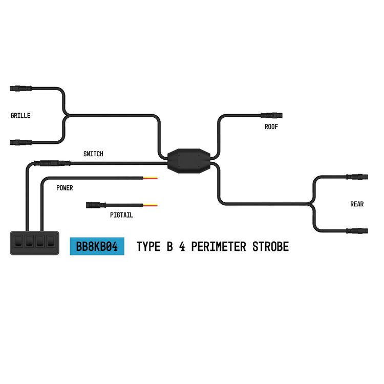 BB8KB04 StrobeLink Harness Type B, 4 Lights