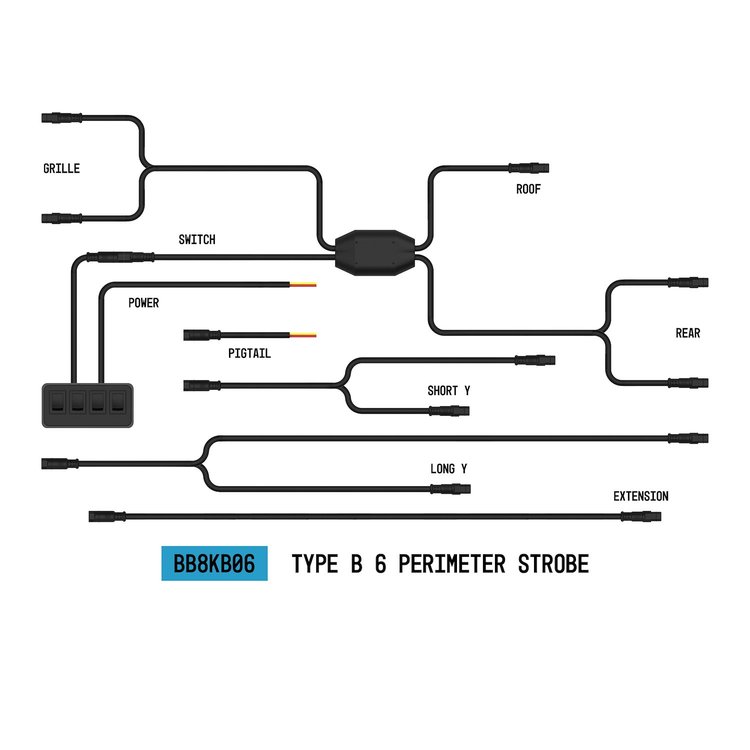 BB8KB06 StrobeLink Harness Type B, 6 Lights