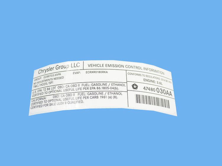 VEHICLE EMISSION LABEL