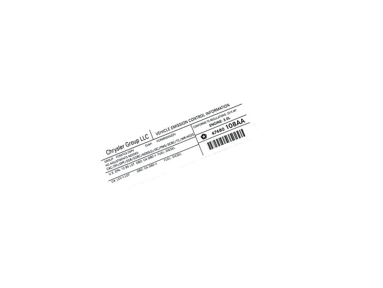 VEHICLE EMISSION LABEL