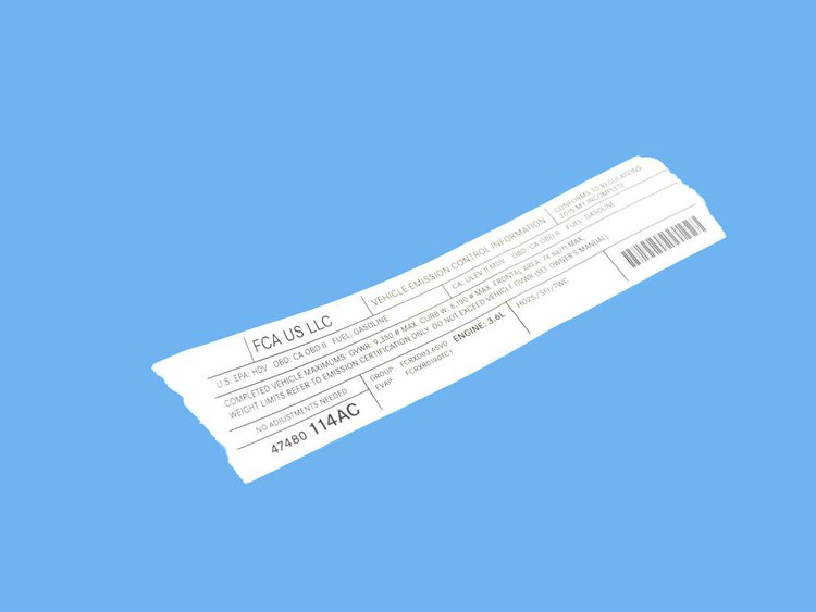 VEHICLE EMISSION LABEL